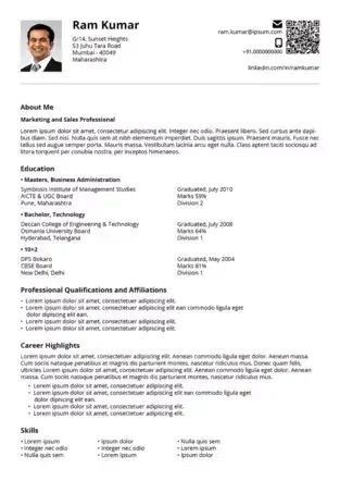 best cv format download