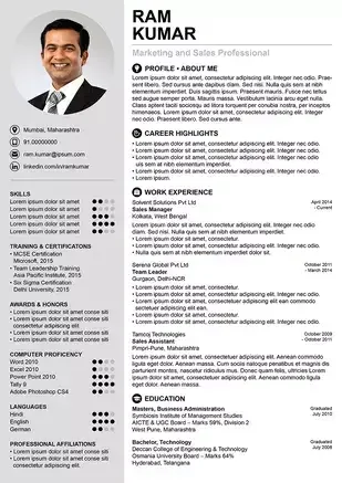 Free Resume Template For Microsoft Word